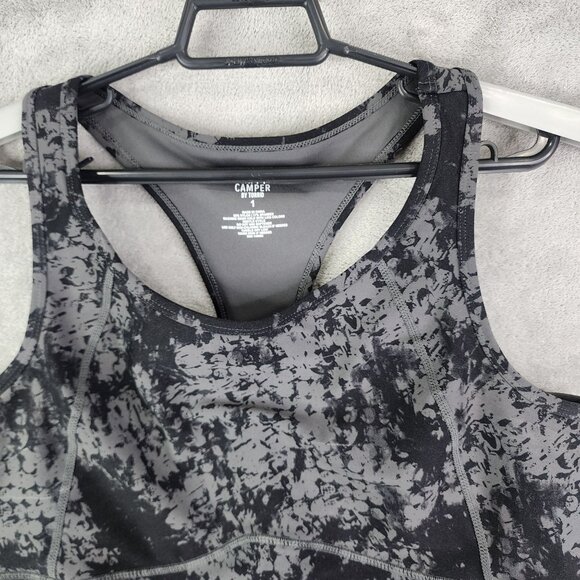 Womens Torrid Active Happy Camper Sports Bra Low Impact Black & Gray Print 1 - Picture 4 of 13